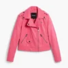 Bikerjas met leerlook
