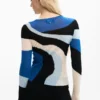Blauwe gebreide trui