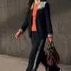 Blazers van twee materialen