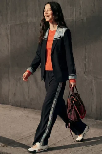 Blazers van twee materialen