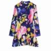 Bloemenjurk met hoge hals