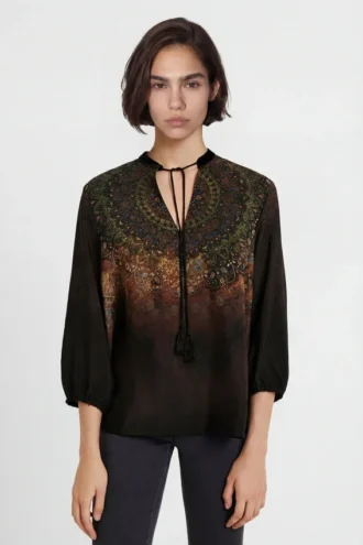 Blouse met 3/4 mouwen en print