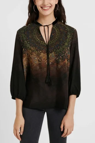 Blouse met 3/4 mouwen en print