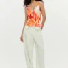 Blouse met bloembladbandjes