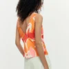 Blouse met bloembladbandjes
