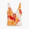 Blouse met bloembladbandjes