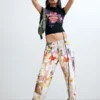 Blouse met hoge hals en print
