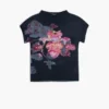 Blouse met hoge hals en print