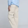 Broek met dubbele tailleband en scheuren