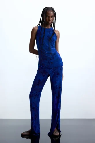 Broek met flockprint