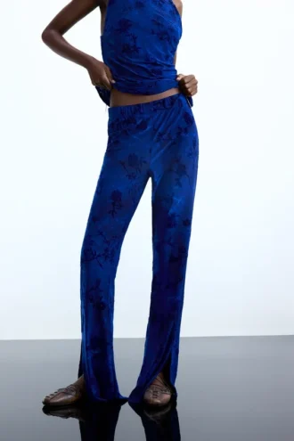 Broek met flockprint