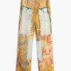 Broek met hybride print