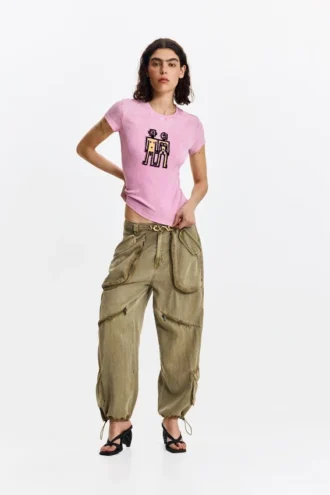 Bedrukt T-shirt met korte mouwen