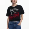 Cherry T-shirt met vetersluiting