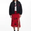 Collage-rok met omgeslagen tailleband