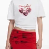 Collage-rok met omgeslagen tailleband