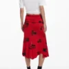 Collage-rok met omgeslagen tailleband