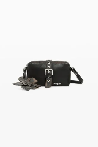 Crossbody-portemonnees met bloemenapplicaties