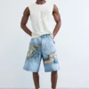Denim Bermuda’s met patches