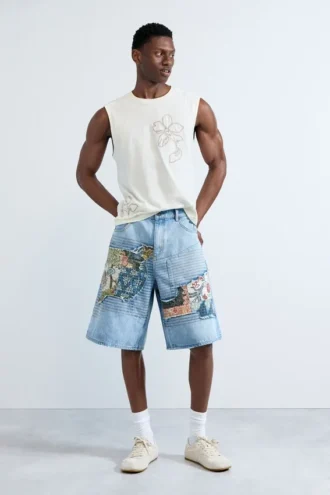 Denim Bermuda’s met patches