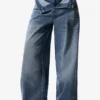 Denim broek met dubbele tailleband Masha Popova