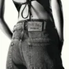 Denim broek met dubbele tailleband Masha Popova