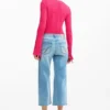Denim broek met gehaakte patches