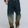 Denim broek met kleurverloop