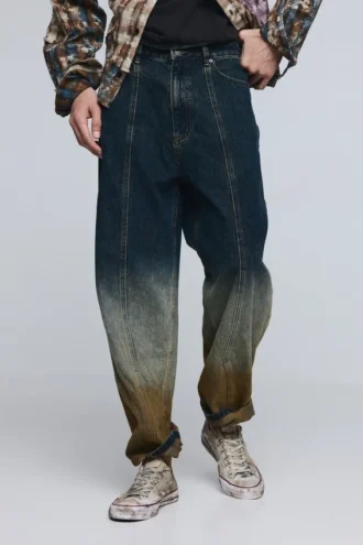 Denim broek met kleurverloop