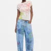 Denim broek met print