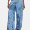 Denim broek met print