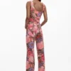 Denim broek met print