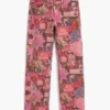 Denim broek met print