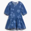 Denim jurk met bloemenprint