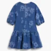 Denim jurk met bloemenprint