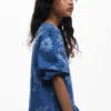 Denim jurk met bloemenprint
