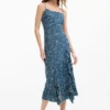 Denim jurk met ruches