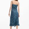 Denim jurk met ruches