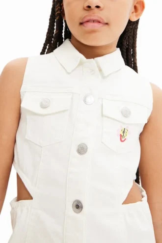 Denim jurk met uitsnijdingen