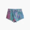 Denim korte broek met print