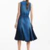 Denim midi-jurk