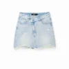 Denim mini-rok met gekruiste taille