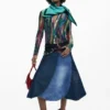 Denim patchwork rok