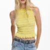 Denim riemen met zigzagpatroon
