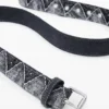 Denim riemen met zigzagpatroon