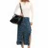 Denim rok met ruches