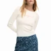 Denim rok met ruches