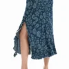 Denim rok met ruches