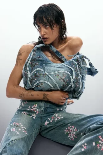 Denim tassen met gespen