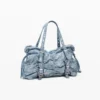 Denim tassen met ruches